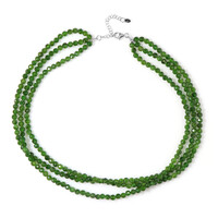 Collier en argent et Diopside de Russie