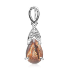 Pendentif en argent et Œil-de-tigre rouge