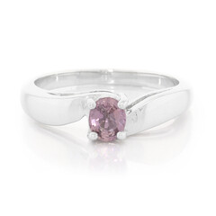 Bague en argent et Saphir pourpre de Ceylan non chauffé