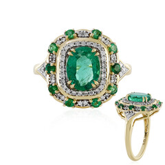 Bague en or et Emeraude de Zambie AAA (D'vyere)