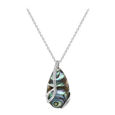 Collier en argent et Coquillage d'Abalone (M de Luca)