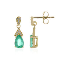 Boucles d'oreilles en or et Emeraude d'Ethiopie