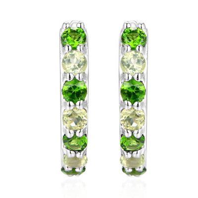 Boucles d'oreilles en argent et Diopside de Russie