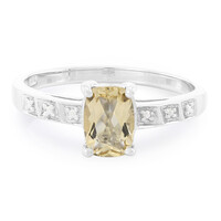 Bague en argent et Quartz champagne