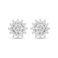 Boucles d'oreilles en argent et Diamant I3 (J)