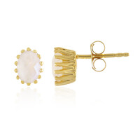 Boucles d'oreilles en argent et Pierre de Lune arc-en-ciel