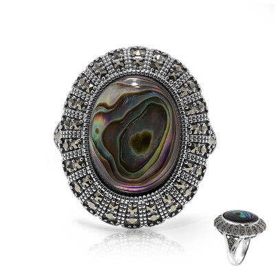 Bague en argent et Coquillage d'Abalone
