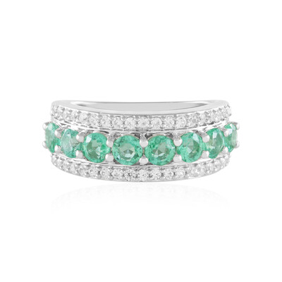Bague en argent et Emeraude de Colombie