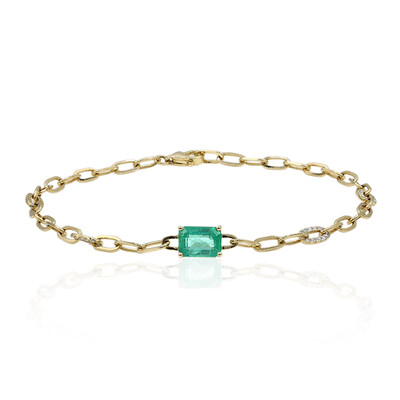 Bracelet en or et Emeraude de Zambie AAA (CIRARI)