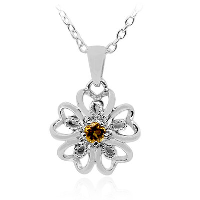 Collier en argent et Scapolite cognac