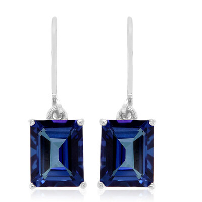 Boucles d'oreilles en argent et Topaze bleu roi