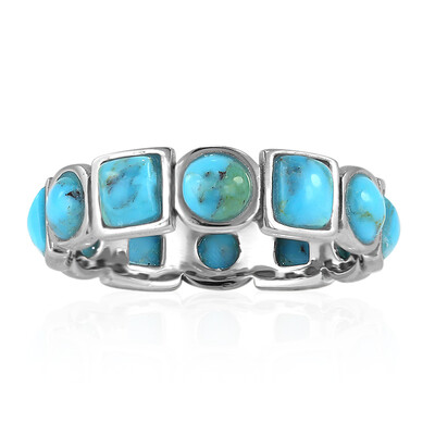 Bague en argent et Turquoise bleue de Mohavie (Art of Nature)