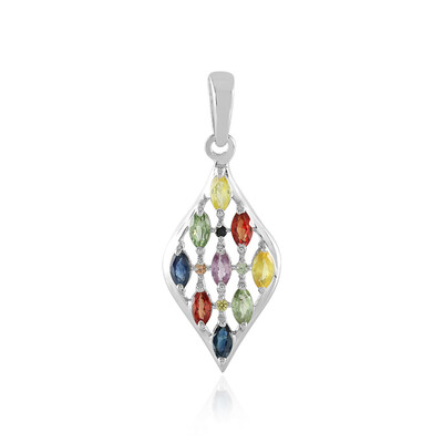 Pendentif en argent et Saphir parme