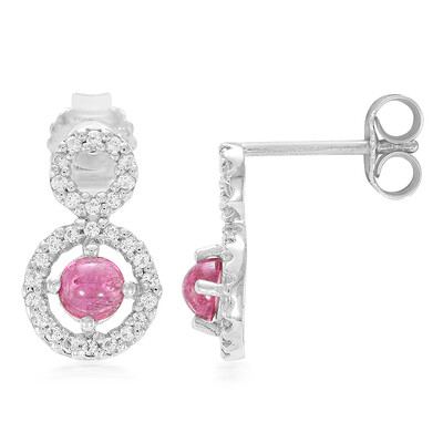 Boucles d'oreilles en argent et Tourmaline rose