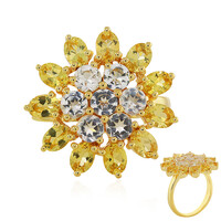 Bague en argent et Béryl doré