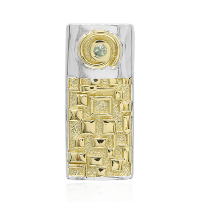 Pendentif en argent et Saphir vert (MONOSONO COLLECTION)