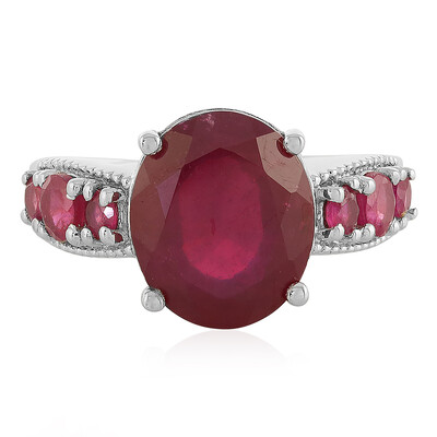 Bague en argent et Rubis de Madagascar