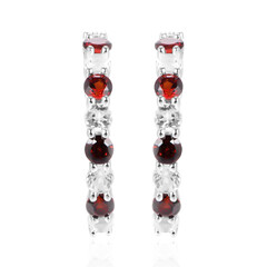 Boucles d'oreilles en argent et Grenat du Mozambique