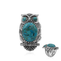 Bague en argent et Turquoise bleue de Mohavie (Art of Nature)