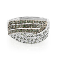 Bague en argent et Diamant fantaisie
