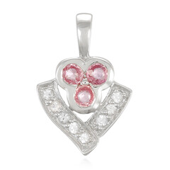 Pendentif en argent et Saphir parme