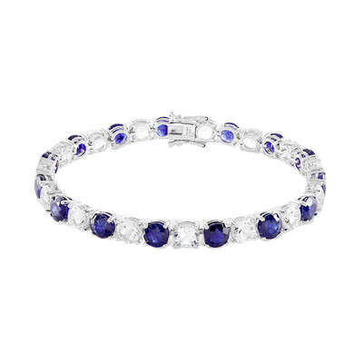Bracelet en argent et Saphir bleu de Madagascar