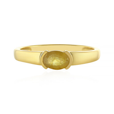 Bague en argent et Saphir jaune de Madagascar