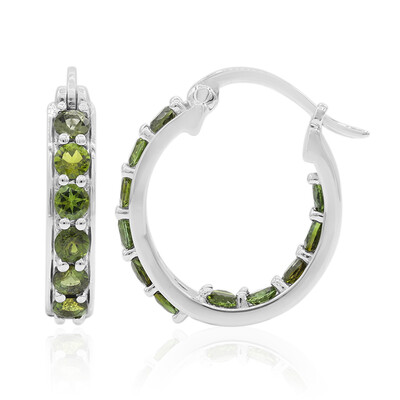 Boucles d'oreilles en argent et Tourmaline verte