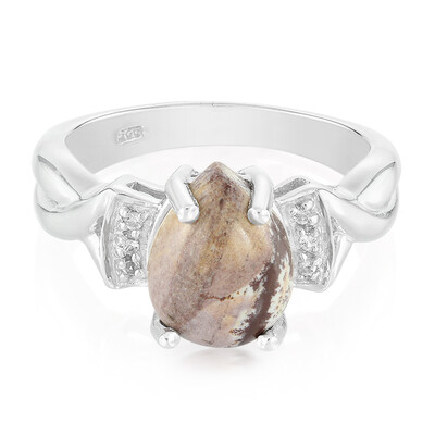 Bague en argent et Jaspe dendritique de Sonora