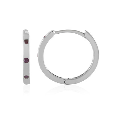 Boucles d'oreilles en argent et Diamant pourpre I2