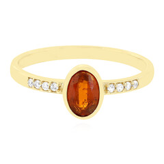 Bague en or et Kyanite orange de Tanzanie