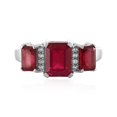 Bague en argent et Rubis de Madagascar