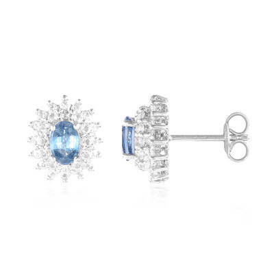 Boucles d'oreilles en argent et Kyanite Paon