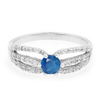 Bague en argent et Apatite bleu roi