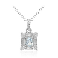 Collier en argent et Topaze bleu ciel