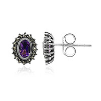 Boucles d'oreilles en argent et Améthyste