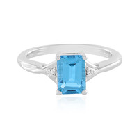 Bague en argent et Topaze bleu Suisse