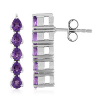 Boucles d'oreilles en argent et Améthyste de Zambie
