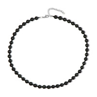 Collier en argent et Diopside étoilé d'Inde