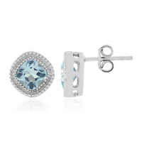 Boucles d'oreilles en argent et Topaze bleu ciel