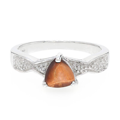 Bague en argent et Œil-de-tigre rouge