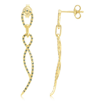 Boucles d'oreilles en argent et Diamant fantaisie