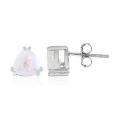 Boucles d'oreilles en argent et Pierre de Lune arc-en-ciel