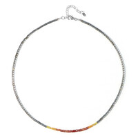 Collier en argent et Hématite argentée