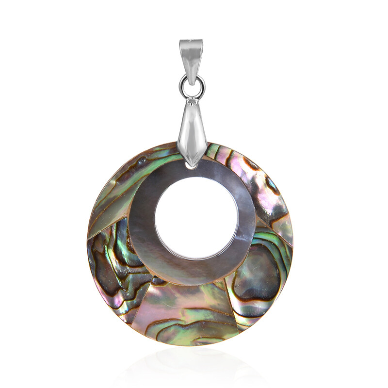 Pendentif Grenouille En Argent 925 Avec Nacre D'ormeau (Abalone) Multicolore - 4,92g, Neuf Sans Emballage