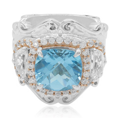 Bague en argent et Topaze bleu Suisse (Dallas Prince Designs)