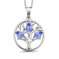 Pendentif en argent et Tanzanite
