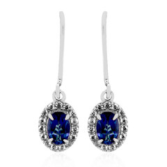 Boucles d'oreilles en argent et Topaze bleu roi