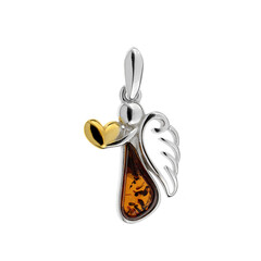 Pendentif en argent et Ambre baltique