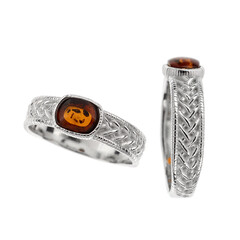 Bague en argent et Ambre baltique